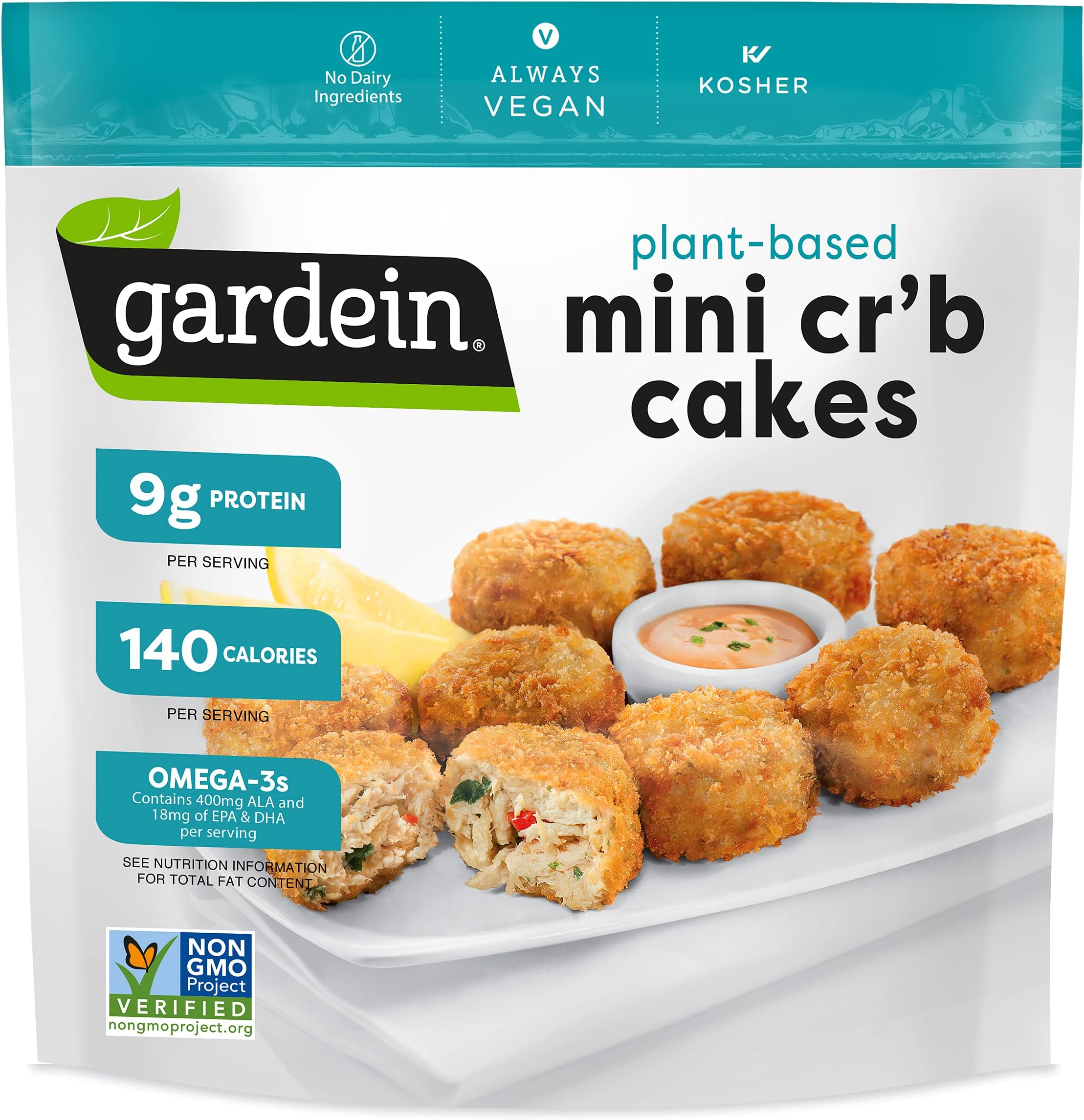 Gardein Mini Crispy Plant-Based Crabless Cakes, Vegan, Frozen, 8.8 oz.