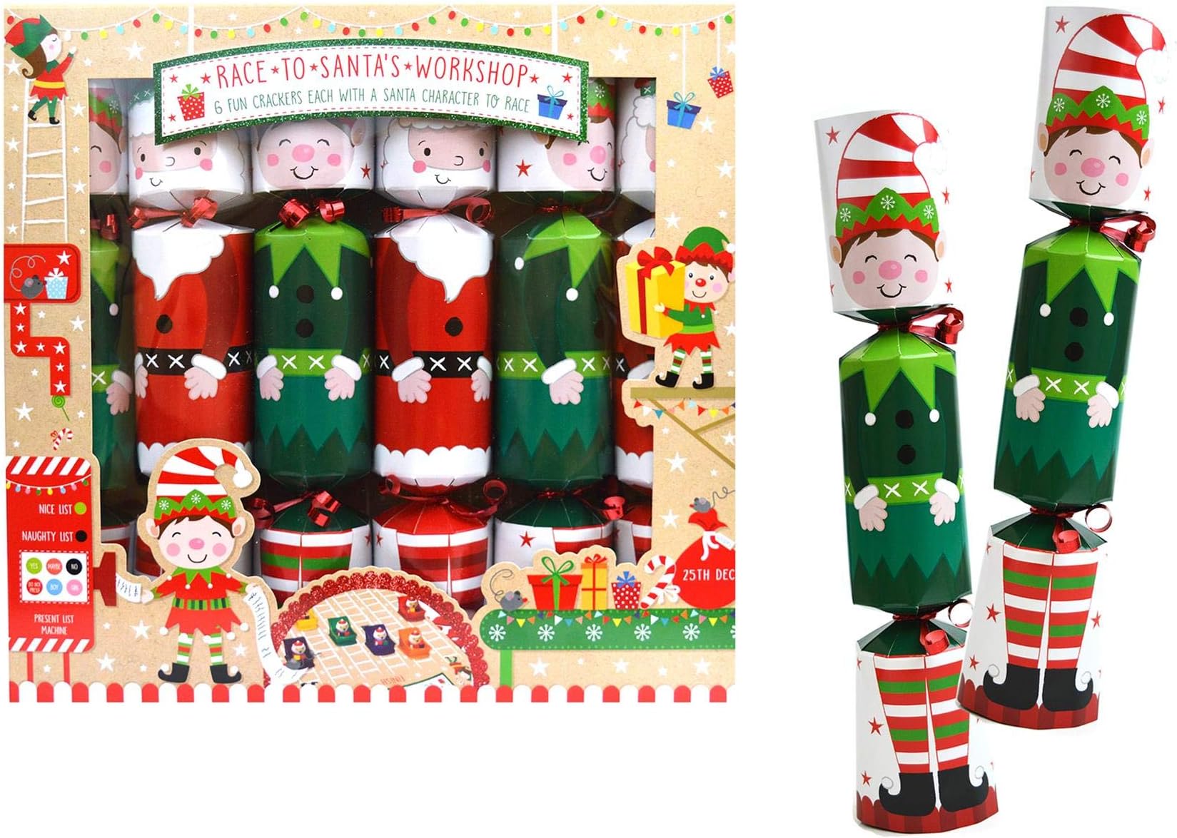Racing Santa Christmas Crackers - Box of 6
