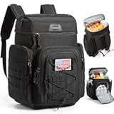 42 Can Tactical Cooler Backpack – Insulated for 16H Ice Retention&comma; Leakproof&comma; Multi-Pocket with DIY Hook & Loop Panel