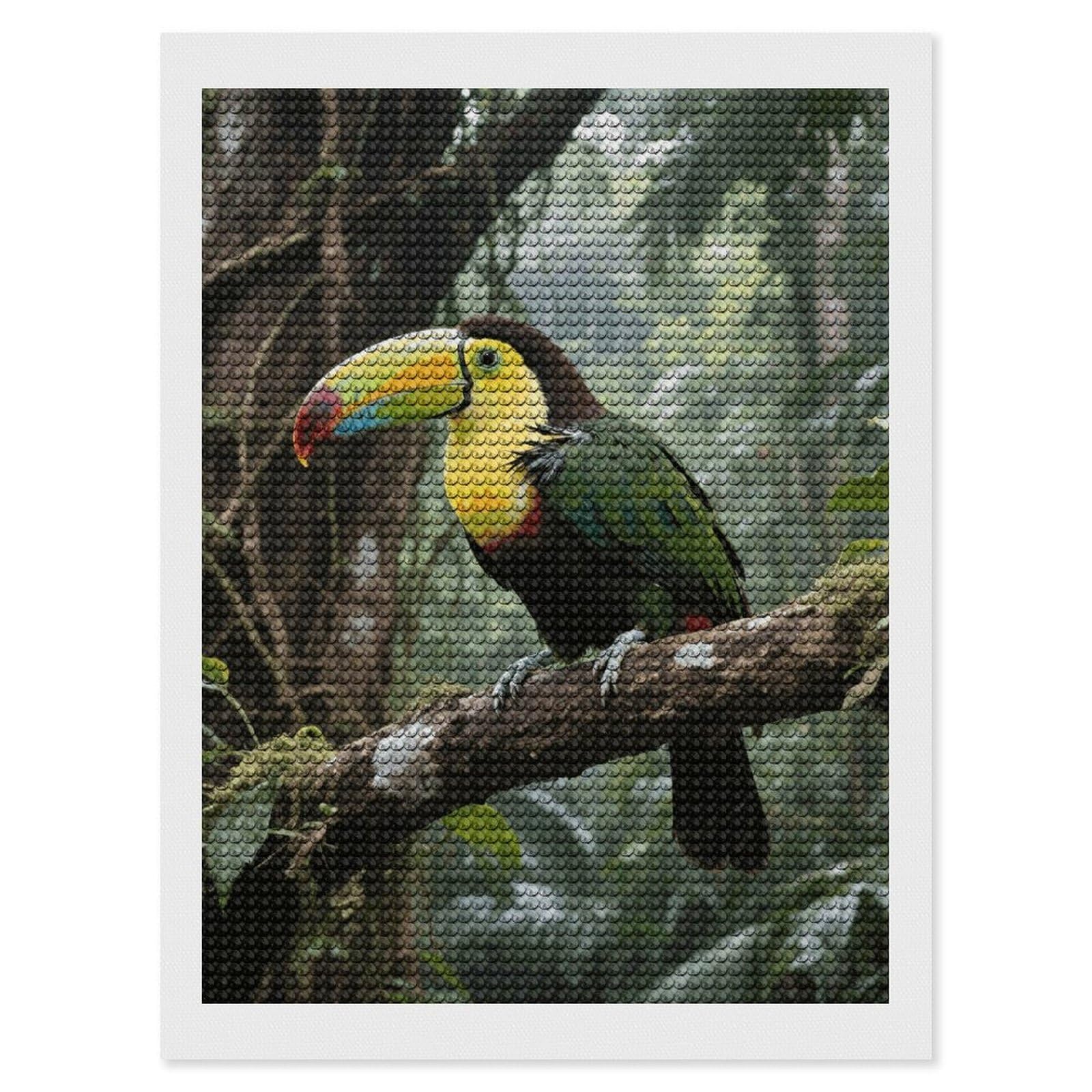 FodPand Parrot Bird 5D Diamond Painting Kits for Adults Beginners Full Drill Round Diamond Dots Pictures Gem Art Supplies for Home Wall Room Decoration DIY Craft Set Gift 12x16