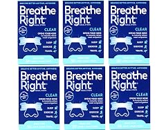 Breathe Right Nasal Strips Clear For Sensitive Skin Large 30 Each Packs of 6