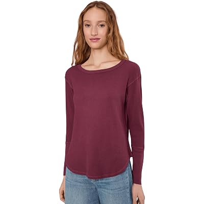 Mod-o-doc Long Sleeve Dropped Armhole Oversized Top zinfandel