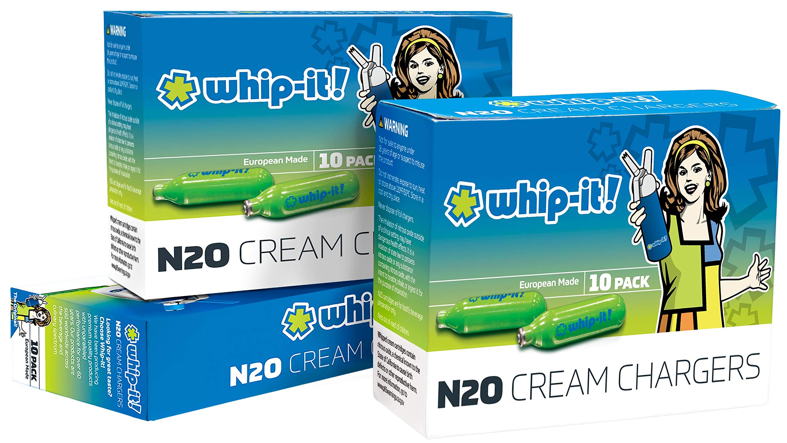 Whip-It! 10 Pack, Case of 360 Green