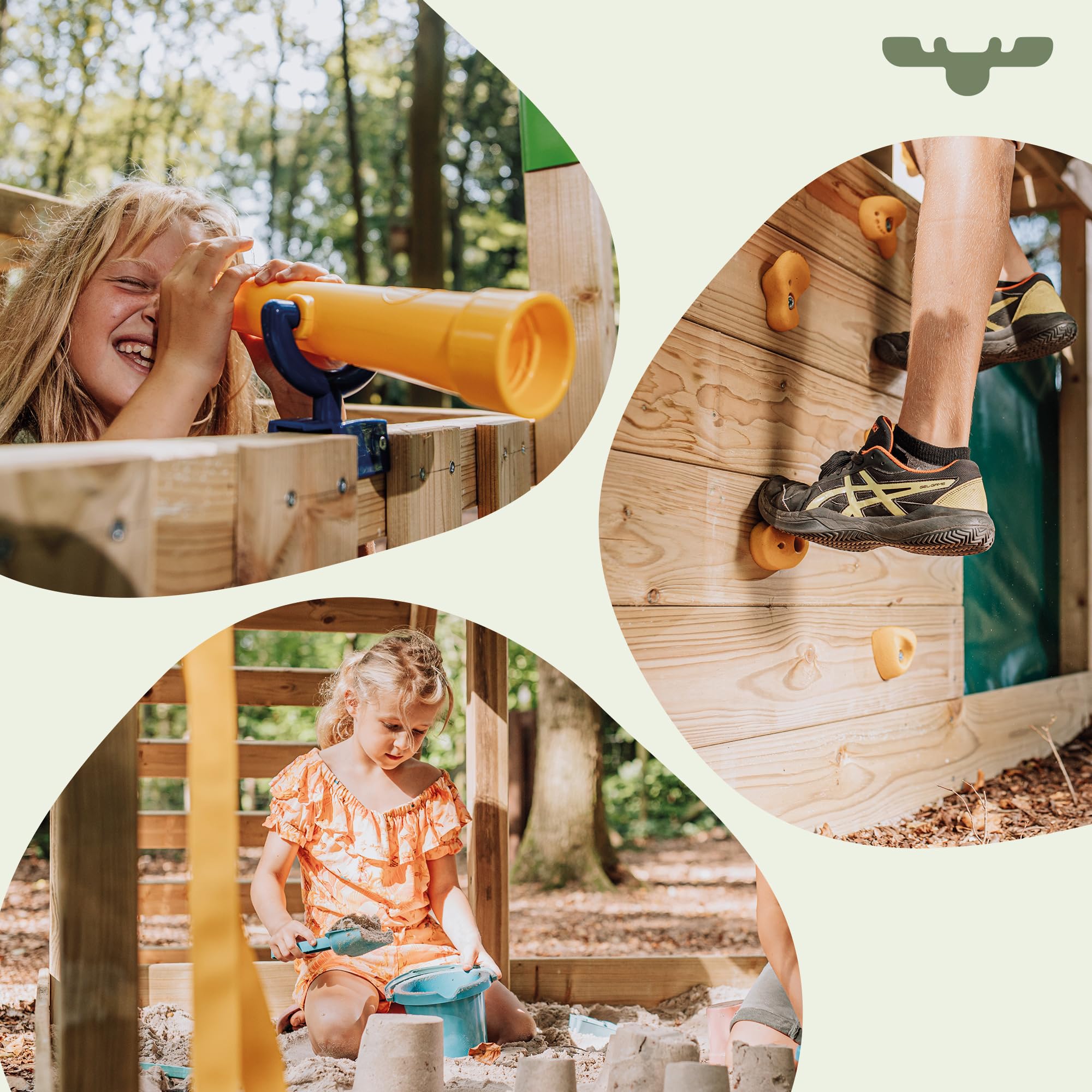 FATMOOSE Spielturm Klettergerüst FruityForest Fun XXL mit Rutsche, Outdoor Kinder Kletterturm mit Sandkasten, Leiter & Spiel-Zubehör für den Garten (apfelgrün)