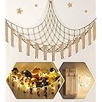 Stuffed Animal Hammock Corner Storage with LED Light - Toy Hammock Large Plushie Net - Stuffed Animal Holder Hanging Organizer - Teddy Bear Hammocks Room Decorations Preppy Toddler Kids Room Decor