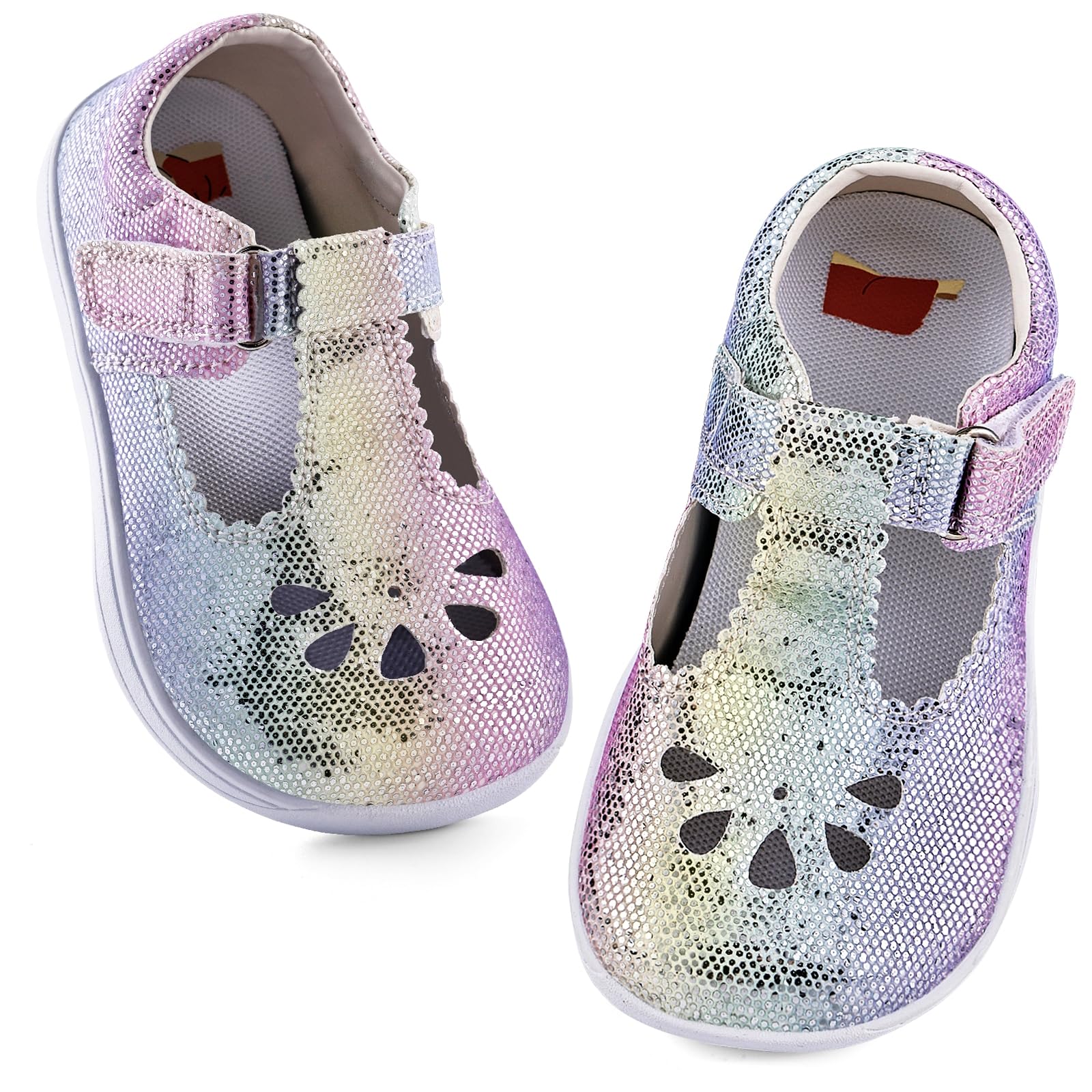 WateLves Toddler Little Girls Mary Jane Wide Dress Shoes Ballet Flats for Party School Wedding