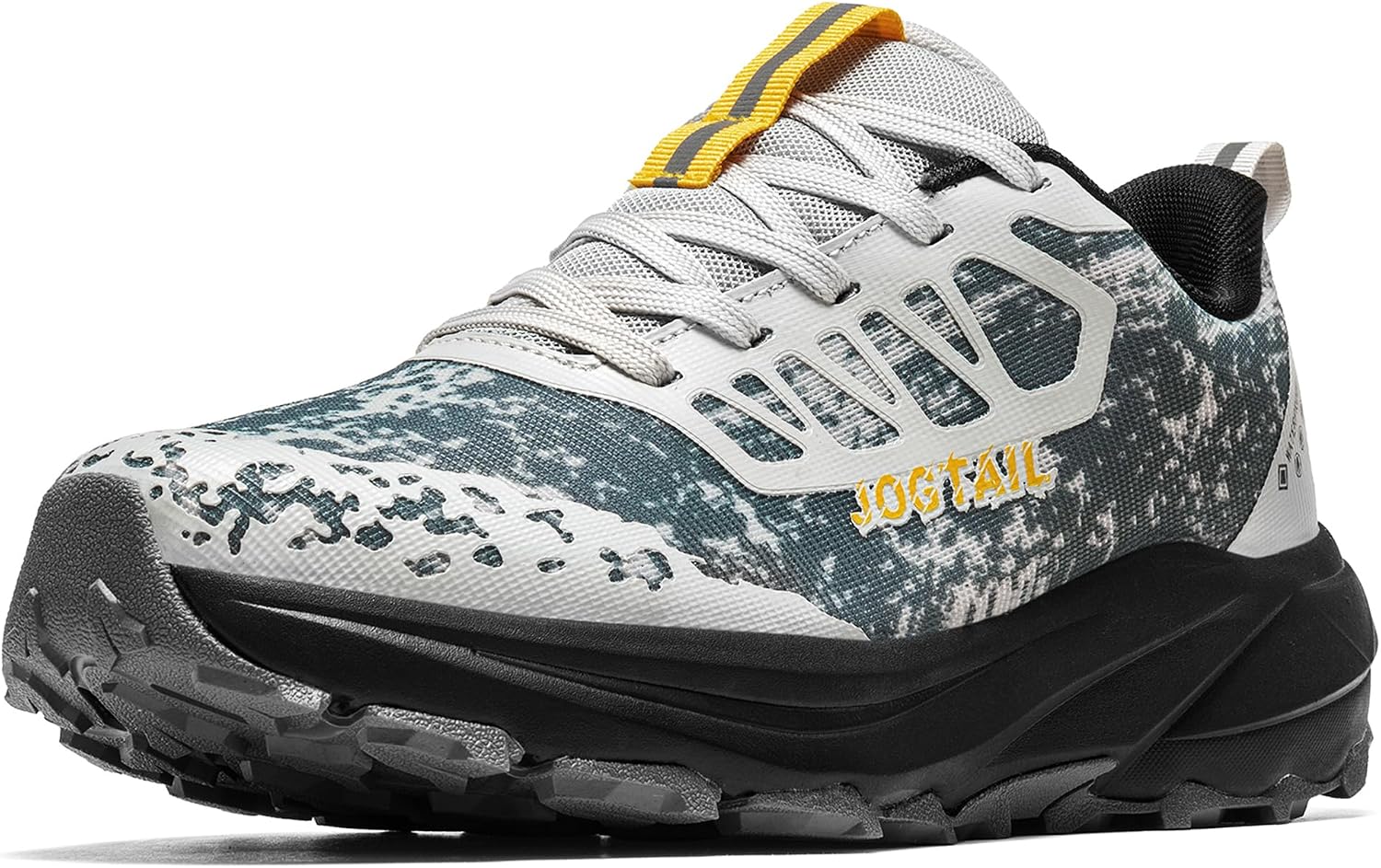 Mens Wide Slip on Trail Running Shoes with Cushioned Arch Support Water Resistant Walking Sneakers