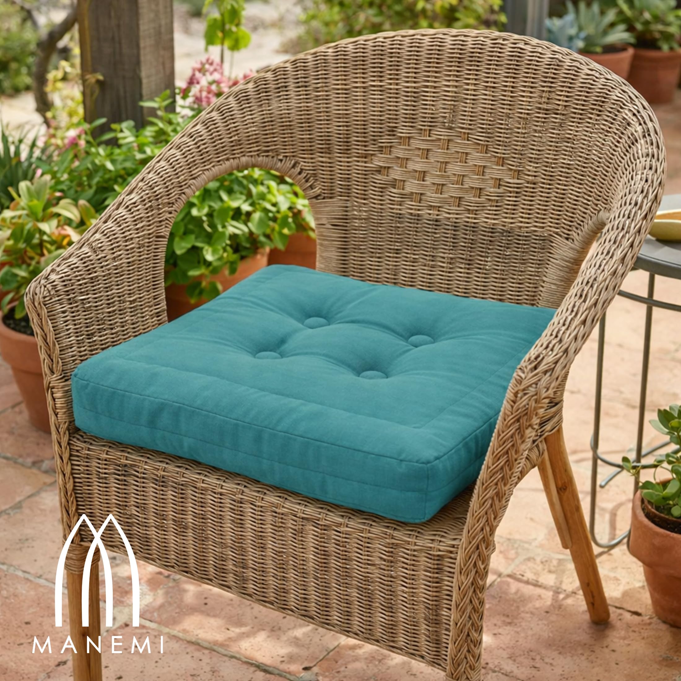 MANEMI Juego de 2 Cojnes de Suelo Acolchado 45x45x10cm, Cojines para Palets, Banco, Silla y Suelo, Asiento Cómodo Decorativo para Interior y Exterior. Juego de 2 Cojnes Decorativo