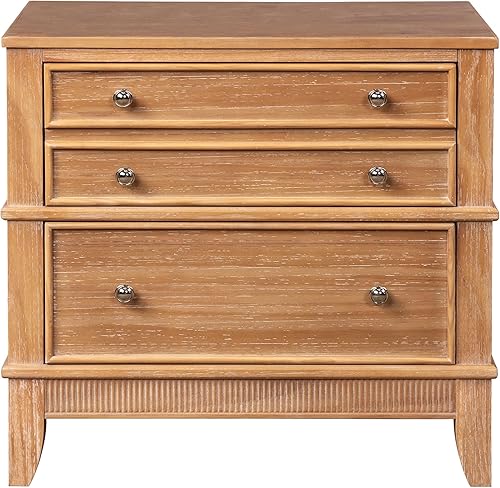 Miniatura 14 de Mesita de noche de 3 cajones para dormitorio, mesa auxiliar con bandeja extraíble, moderna mesa auxiliar de madera para dormitorio, pasillo, sala de