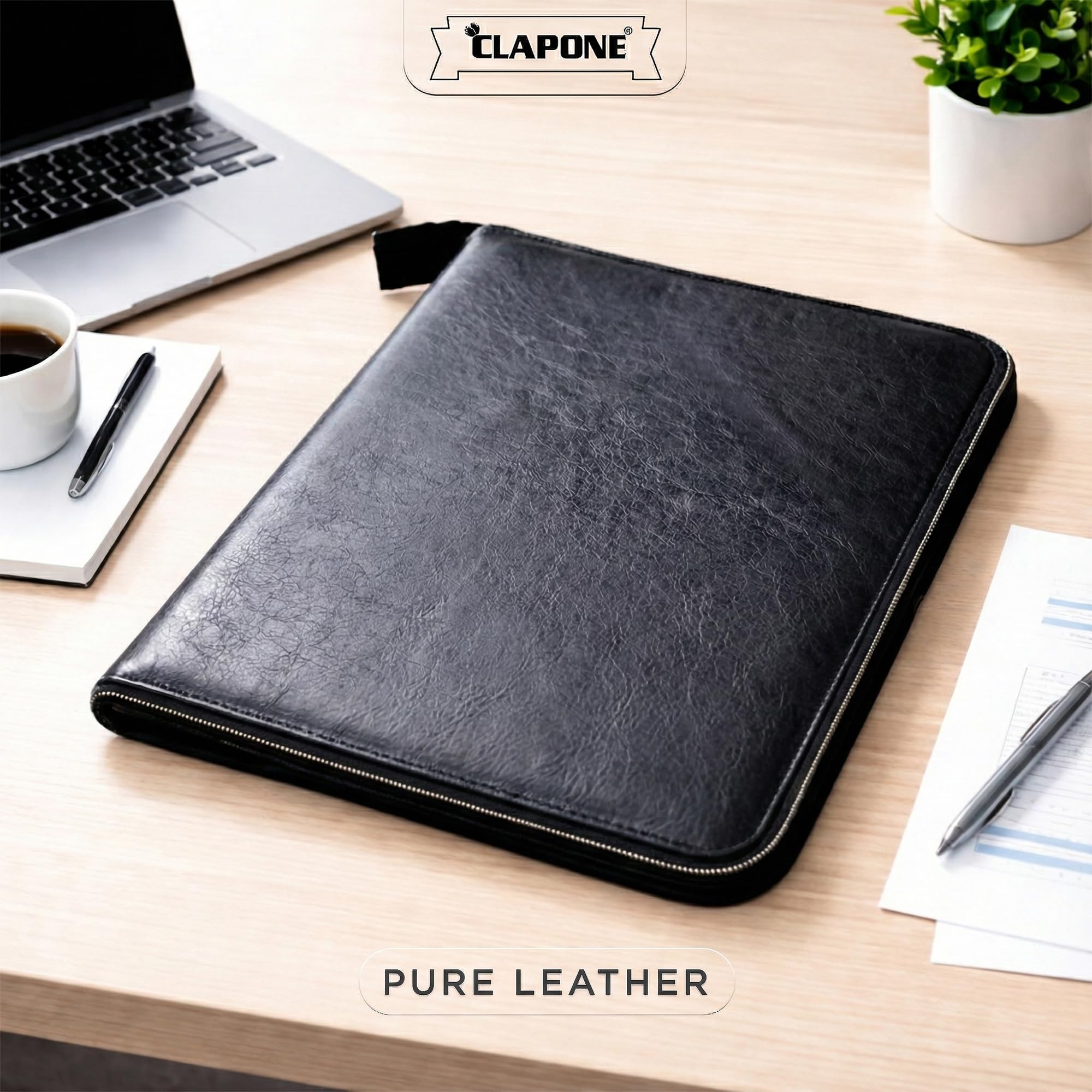 PU Leather 12-Pocket A4 File Organizer Professional Document Holder for Certificates, Legal Documents, Home, Office, Coloured File Folders, Multipurpose, School Use (Grey File) 1