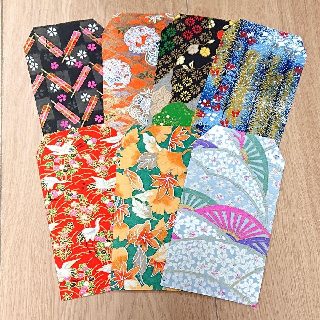 Amazon.co.jp: (A)和紙ポチ袋 7枚セット お年玉 お正月 ひな祭り 