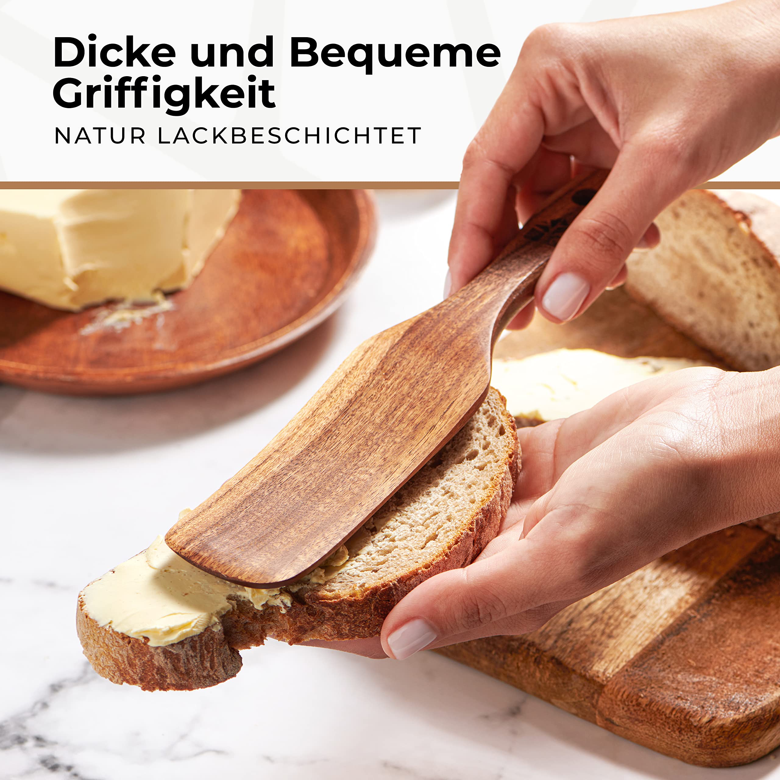 Holzspurtle Set, Teak Spurtles Küchenwerkzeuge, Holzspatel zum Kochen, Holzutensilien Set von 5, Antihaft-Kochgeschirr zum Servieren, Rühren, Mischen, Schaben, Schaufeln, gesund und hitzebeständig | Antihaft-Küchenwerkzeug zum Servieren, Rühren, Mischen,