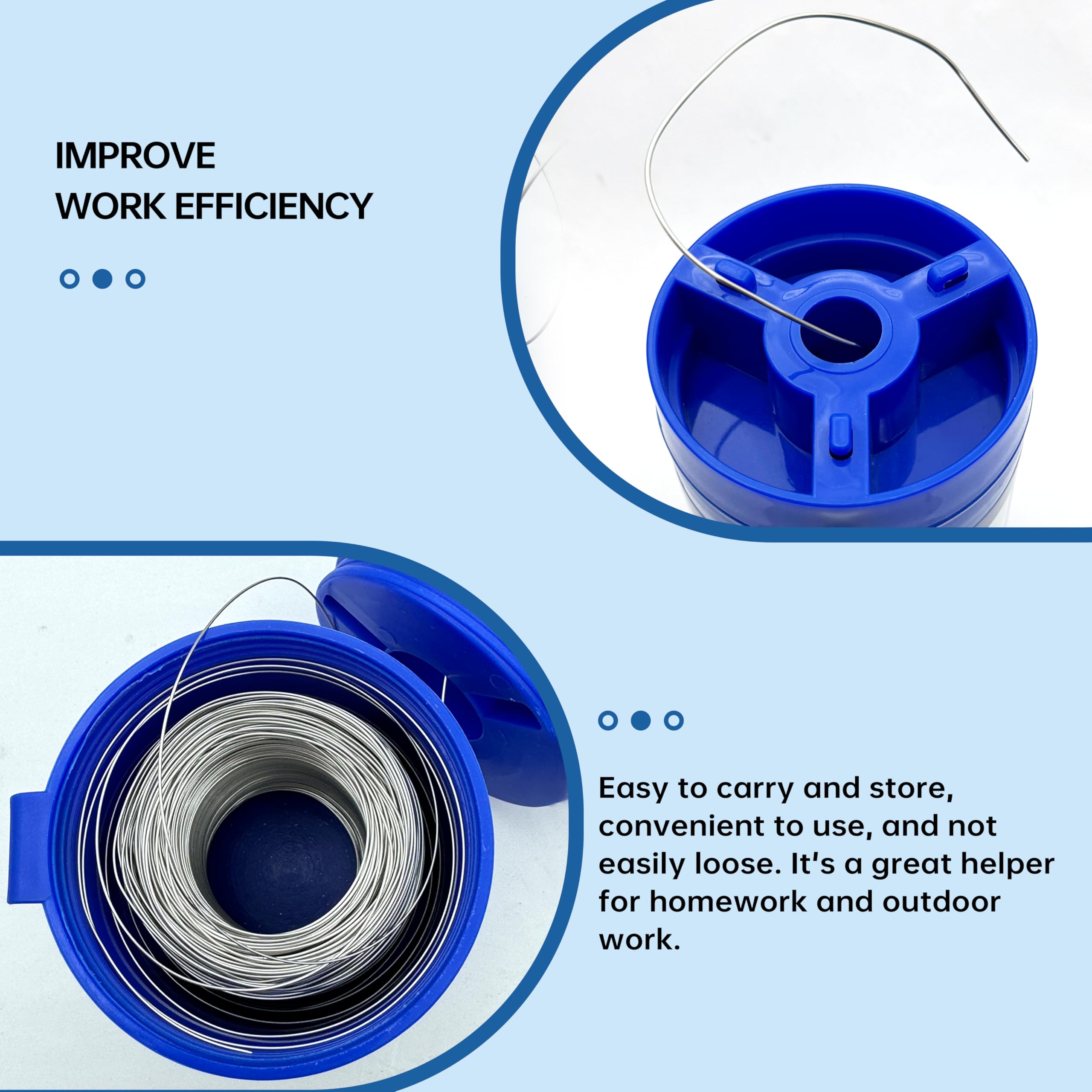 Alambre de bloqueo de seguridad de acero inoxidable 304, 0.032 pulgadas (0.81 mm), lata dispensadora de 1 libra, 408 pies