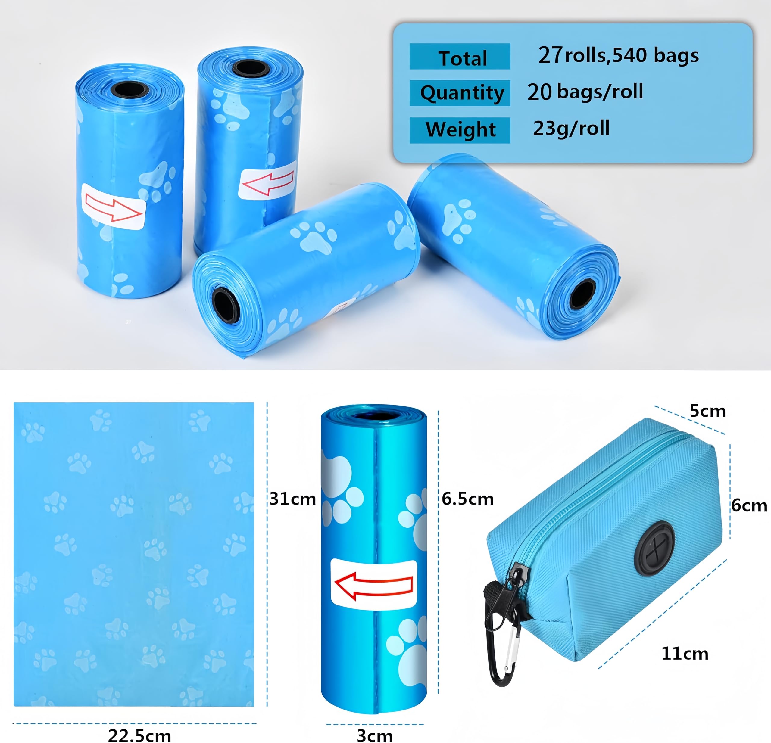 Ireer 5000 Hundekotbeutel Mit Kopfleiste – Auslaufsichere HDPE-Beutel, 21,6x35 Cm, Für Spender & Unterwegs