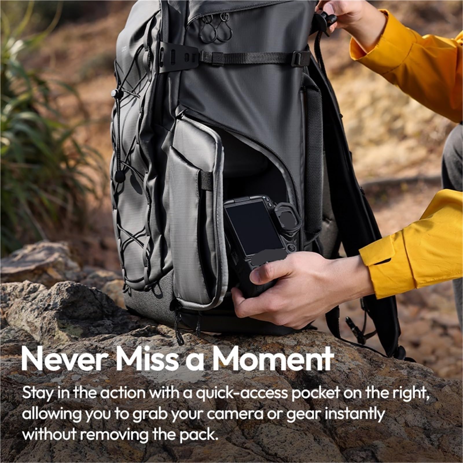 Borsa esterna dello zaino 38L della macchina fotografica per la spalla di viaggio di fotografia dell'obiettivo della macchina
