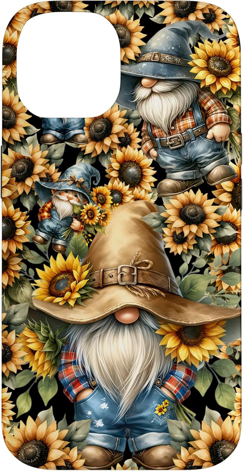 Cute Sunflower Gnome Patterns For Women Spring And Summer Case for iPhone 15
