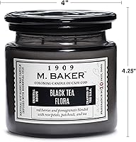 Vista 5 de Colonial Candle Vela perfumada en tarro de Té Negro Flora Vela de cera de mezcla de soja natural de 2 mechas para el hogar Vela relajante