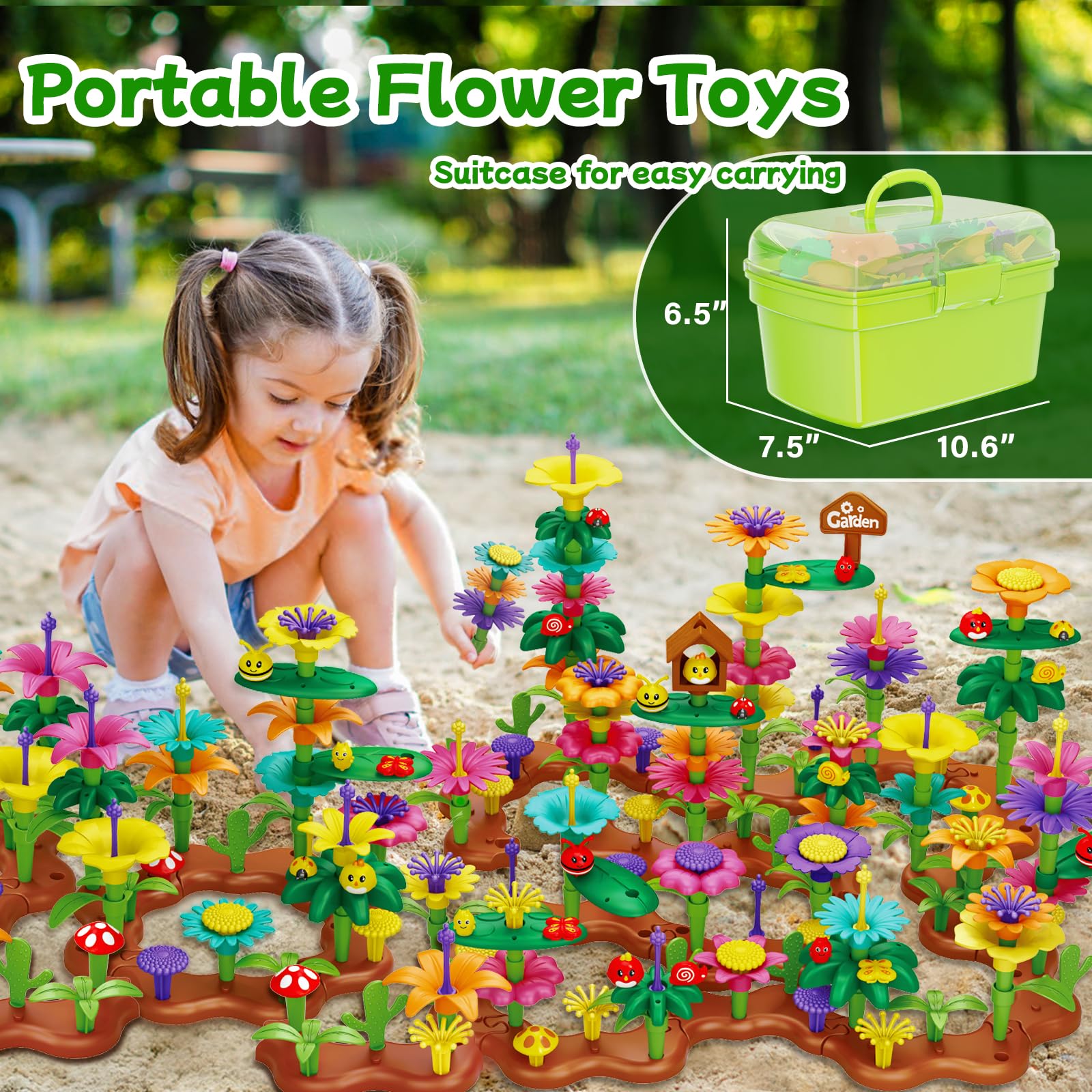 ちぃ♡garden*・ Amazon.com: Scientoy Flower Garden Toy Building Blocks, 3 4