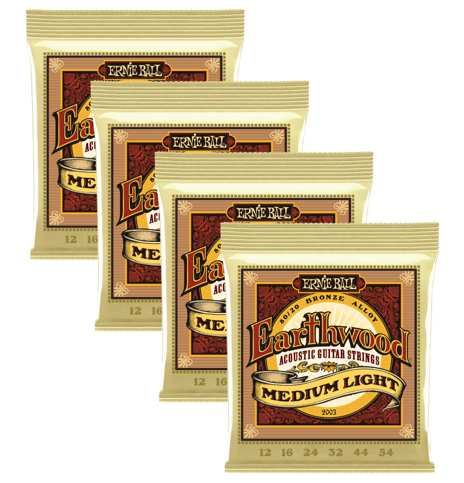 Ernie Ball Earthwood Custom Medium 80/20 Bronze Saiten Für Akustikgitarre - Stärke 12.5-56