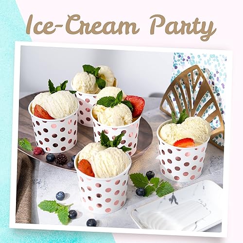 Miniatura 2 de Vasos de papel para helado, 100 cuencos de postre desechables de 10.5 fl oz para alimentos calientes o fríos, suministros de fiesta de 10.5 fl oz