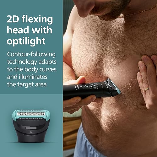 Philips Body Groomer 7000 Series - Trimmer for Men with 2D Flexing Head, Triple Protect Shave System, Interchangeable Heads, Intimate Trim & Shave, 100% Showerproof, 120 min. Runtime, Model BG7480/15 - 5