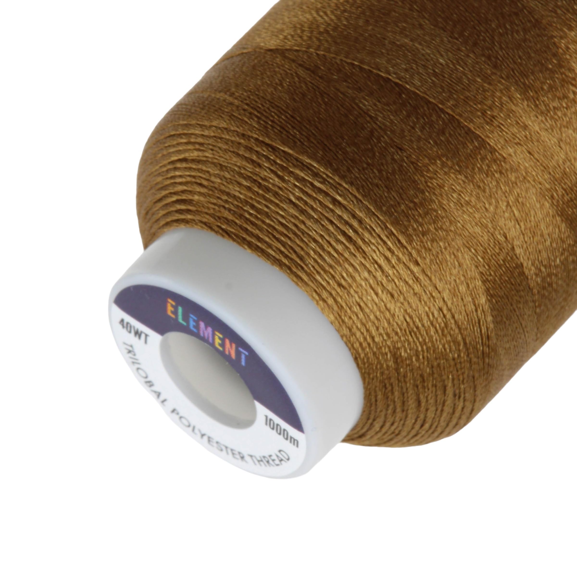 Element Thread Club 40wt Machine Embroidery Polyester Thread | 1000m (1049yd) | Glossy | Mocha