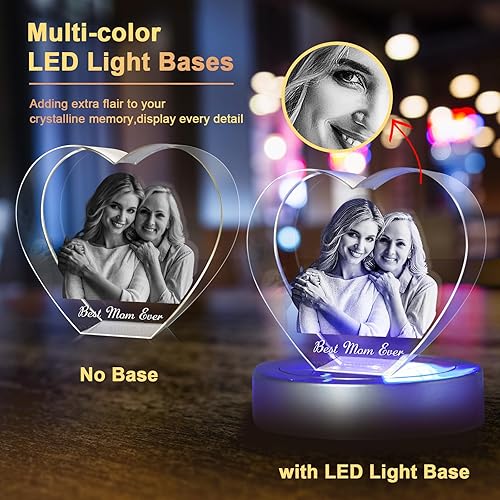 Miniatura 2 de Novgarden Foto de cristal 3D, regalos personalizados para el día de la madre, regalos conmemorativos para mujeres y ella en cumpleaños, aniversario,