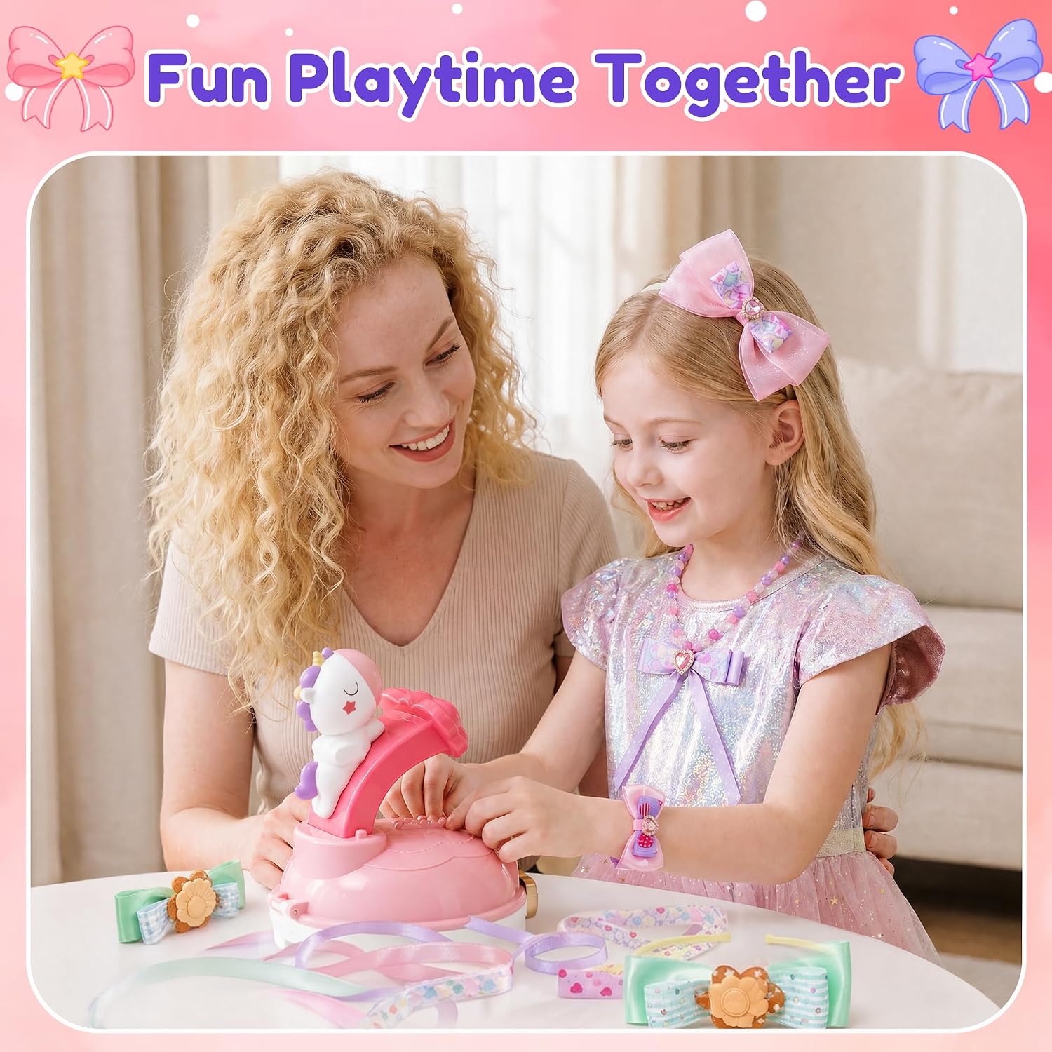 Kiditos DIY Ribbon Bow Maker Kit for Girls, Hair Bow & Accessories Making Set, Make Headbands, Bracelets, Rings & Jewelry, Arts and Crafts Gift for Kids Ages 5+