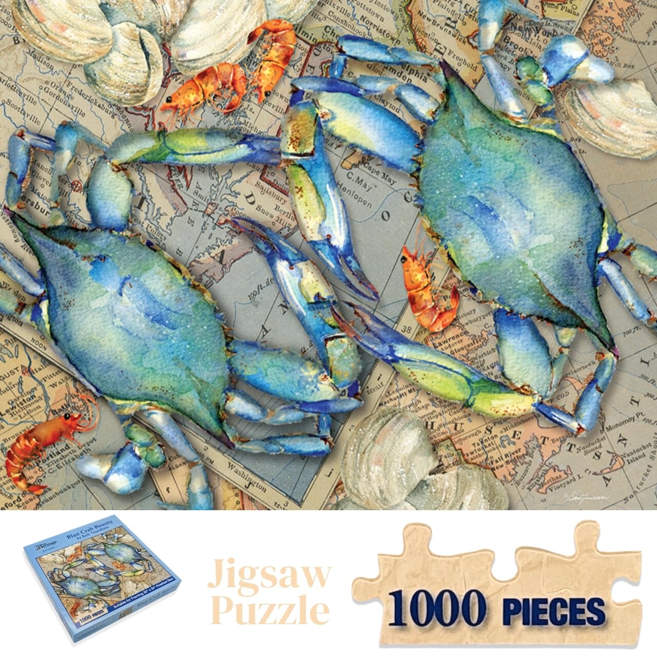 Amazon.com: Heritage Puzzle - Blue Crab Bounty by Barb