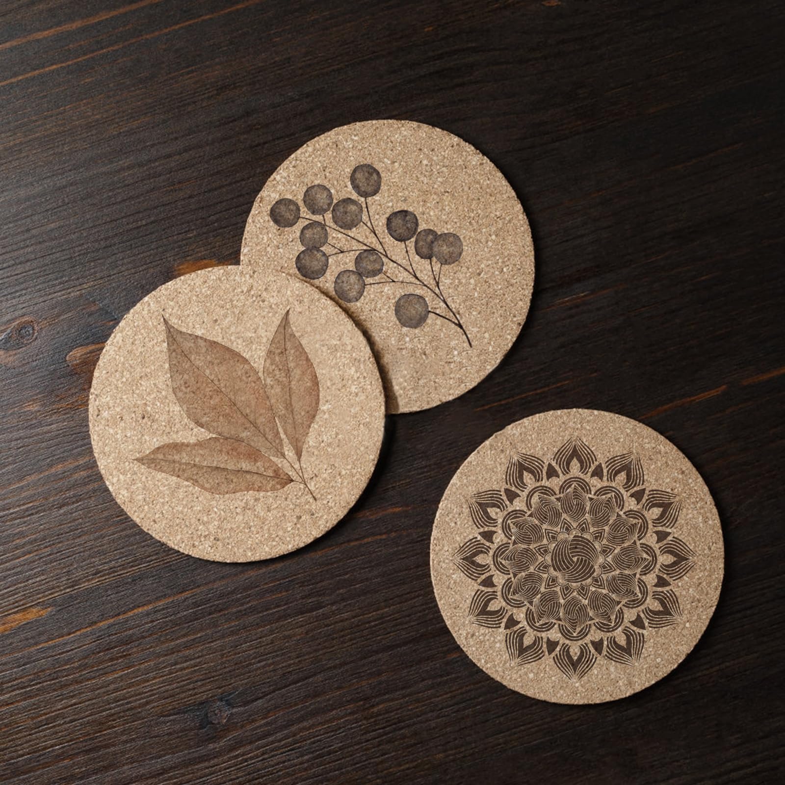 Qianyu 30 Stück Selbstklebende Korkplatten für Selbstgemachte Untersetzer Korktafeln Korkfliesen Korkmatte 10 x 10cm Rechteckig Korkplatten für Büro Schule die Wand Fußböden Untersetzer