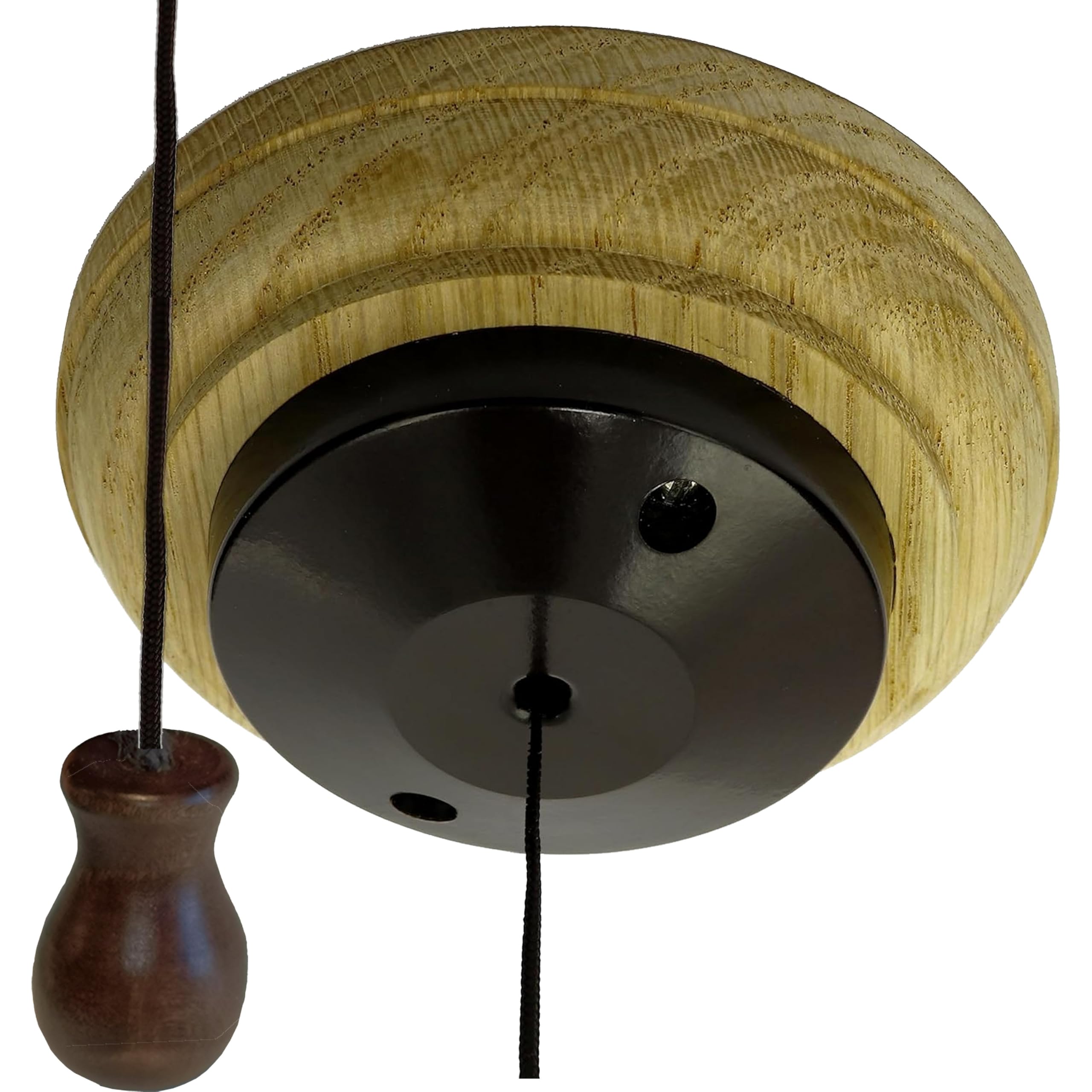 Art Deco Emporium Bakelite and Oak Ceiling Pull Switch in Classical Period Styling and Low Profile - Various Finishes (Natural Unfinished Oak)