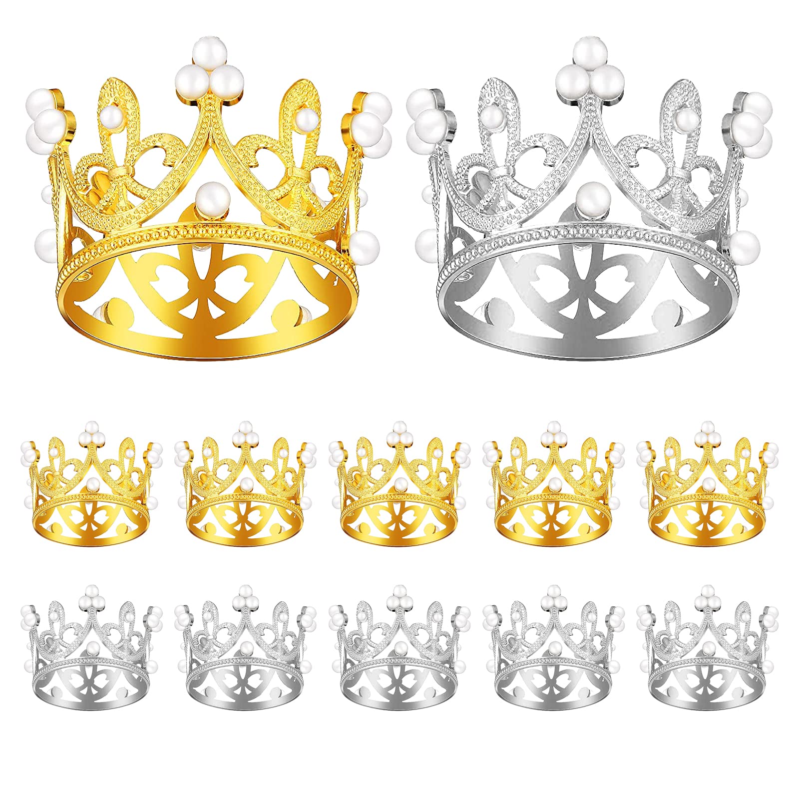 Snapklik.com : 12 Pcs Crown Cake Topper, Mini Crown Queen Princess ...