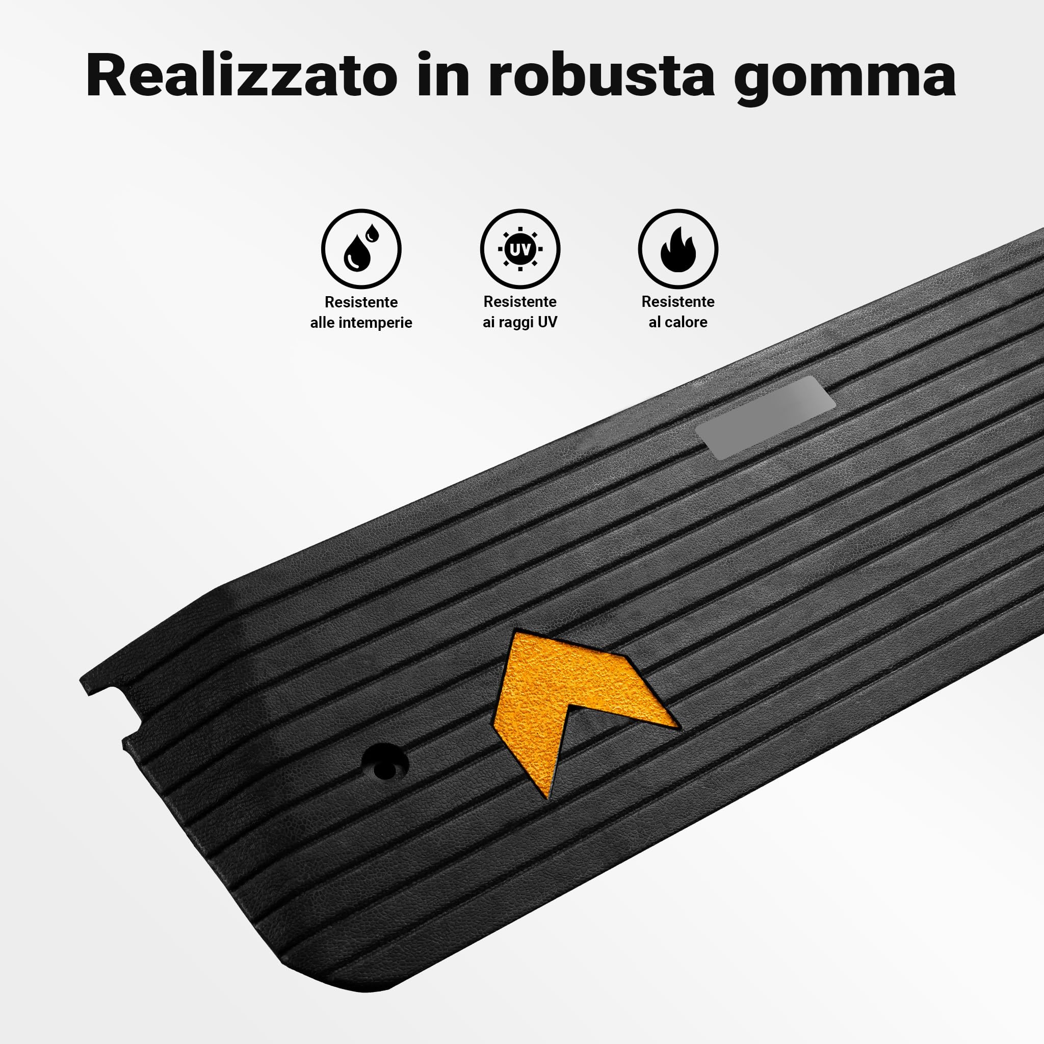 Wiltec Rampa in gomma per marciapiede e soglia 1100 x 406 x 50 mm max 50 t con elementi riflettenti