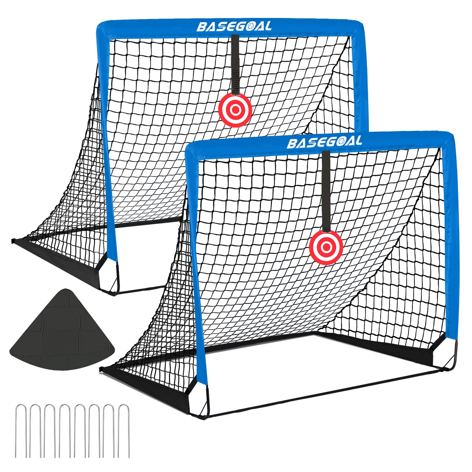 Porte Da Calcio Pop-up Per Bambini - Set Di 2 Porte 120x90x90cm Con Rete, Bersaglio E Borsa Trasporto - Ideale Per Giardino E Interni - Foto 2