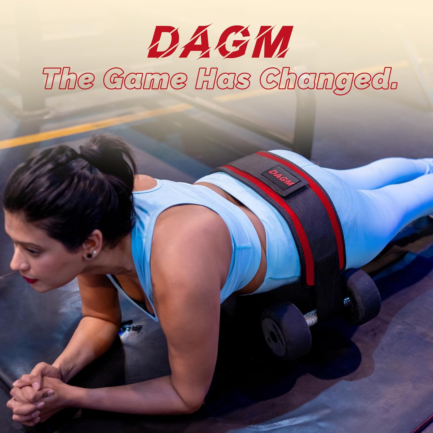 DAGM Hip Thrust Belt for Dumbbells heavy, Secure Glute Trainer with Non-Slip Extra Padding That Protects Your Hips - Ideal for Gym & Home Workouts - Use with Heavy Duty Kettlebells, Dumbbells, & Plates Hold up to 500 lbs