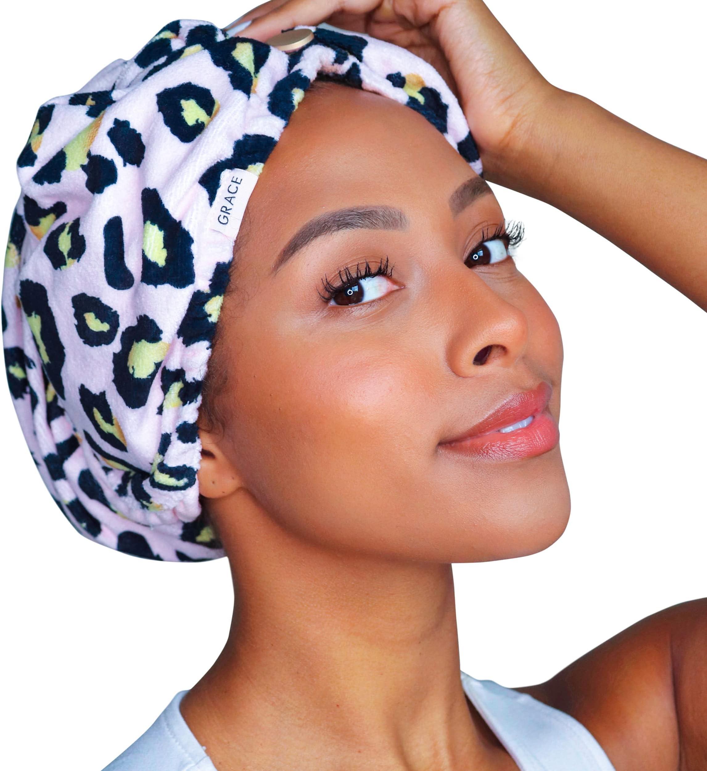 Luxe Micro-Cotton Hair Towel Wrap for Women - Super Absorbent Quick Drying Towel for Curly, Long and Natural Hair - Lucie