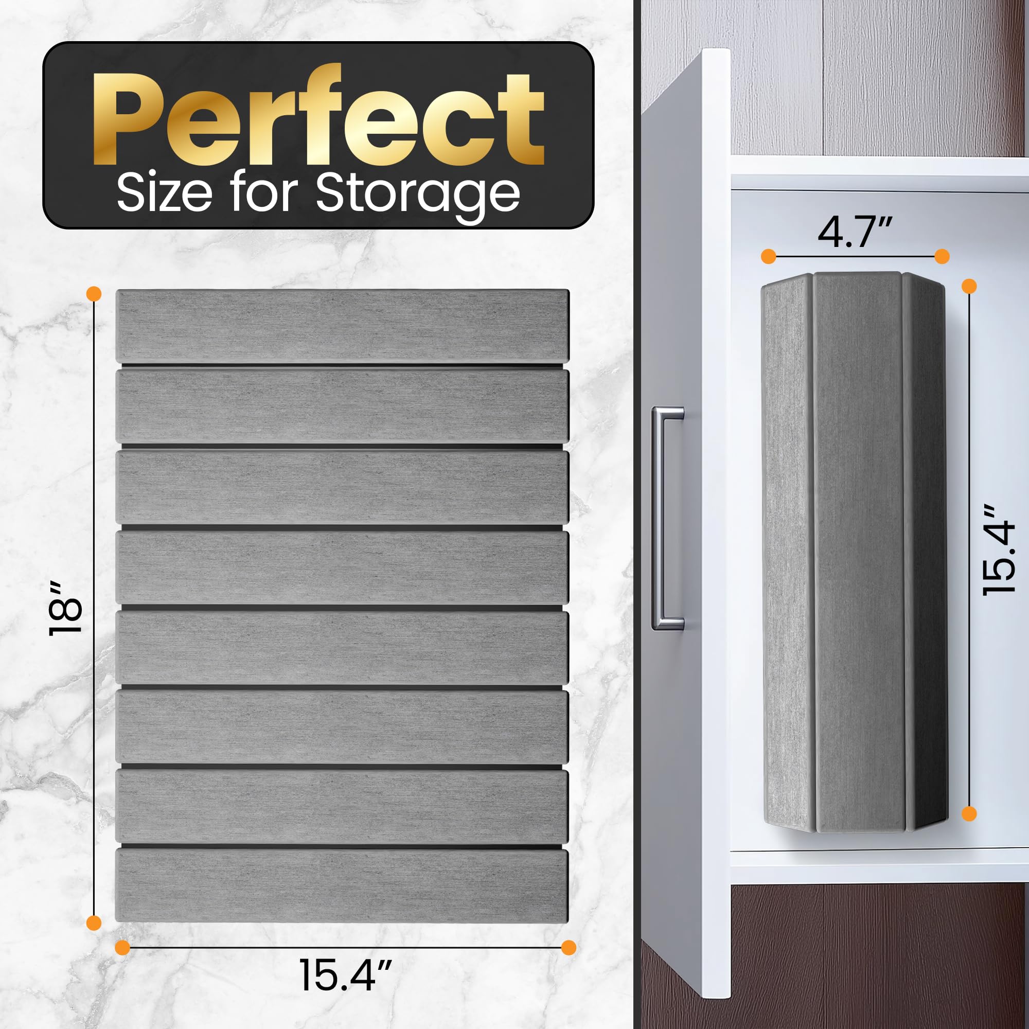 Foldable Stone Dish Drying Mat - Diatomite Mat for Kitchen Counter & Bathroom - Instant Drying, Super Absorbent, Non-Slip Diatomaceous Earth Mat