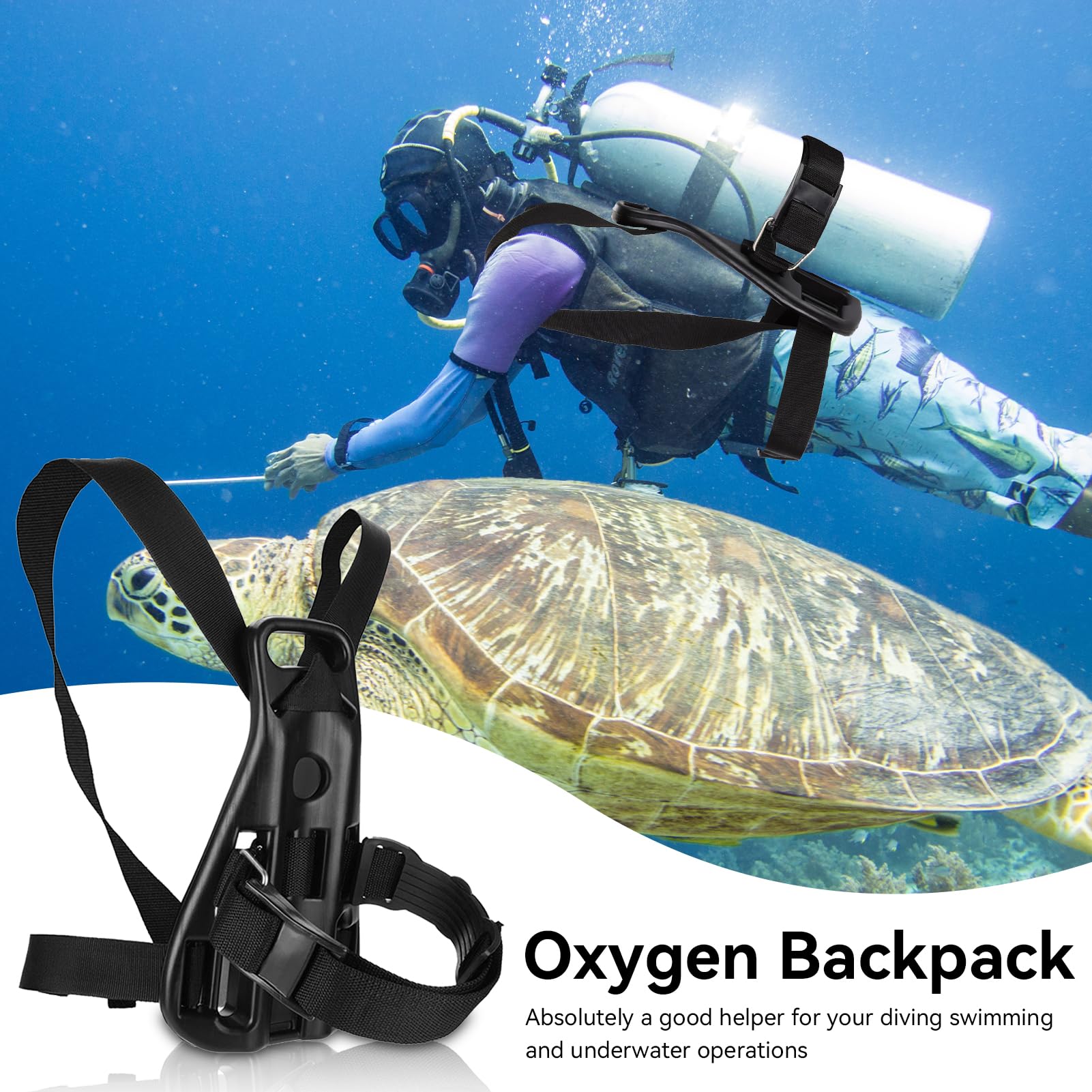 Frdhee Scuba Tank Holder, Dive Tank Backpack Adjustable Tank Backpack Single Oxygen Bottle Support Bracket Backpack Gas Cylinder Bracket Back Anti-Skid Portable Diving Accessories