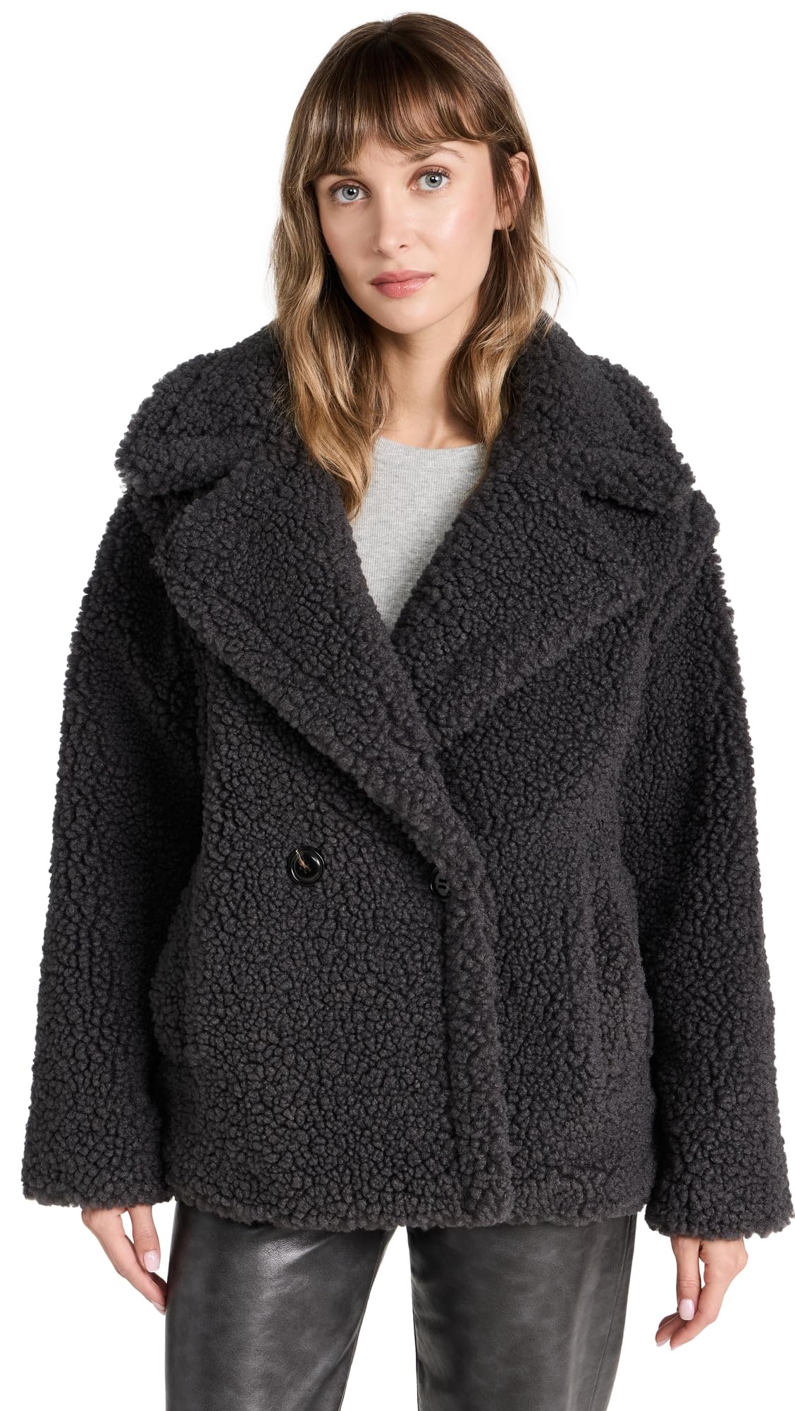 ugg Women's Gertrude Short Teddy Coat-picture-22