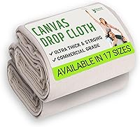 Vista 8 de GREEN LIFESTYLE Telas de lona multiusos de lienzo de algodón - Paño de caída para pintar, cubierta de piso, protección resistente para muebles