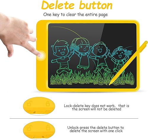 Miniatura 4 de Tableta de escritura LCD de 10 pulgadas, tableta de dibujo colorida, almohadillas de pintura electrónica borrables, juguete educativo y de