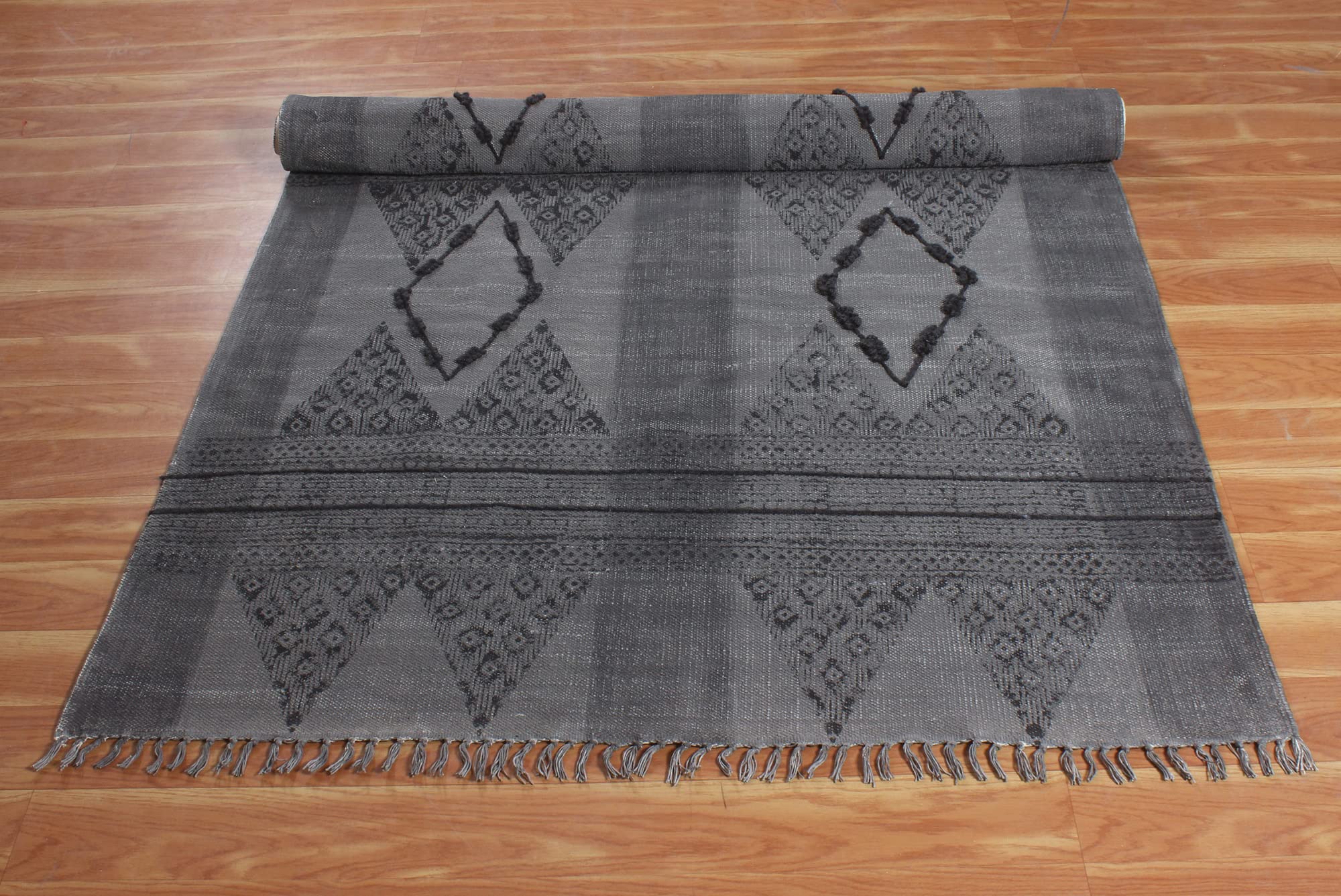 Kelim-Läufer, 6,6 x 40,6 cm, Flachgewebe, Boho-Stil, 0,48 cm, leicht waschbarer Baumwollteppich, für drinnen und draußen, Läufer, Teppiche für Flure, Treppen, Korridore
