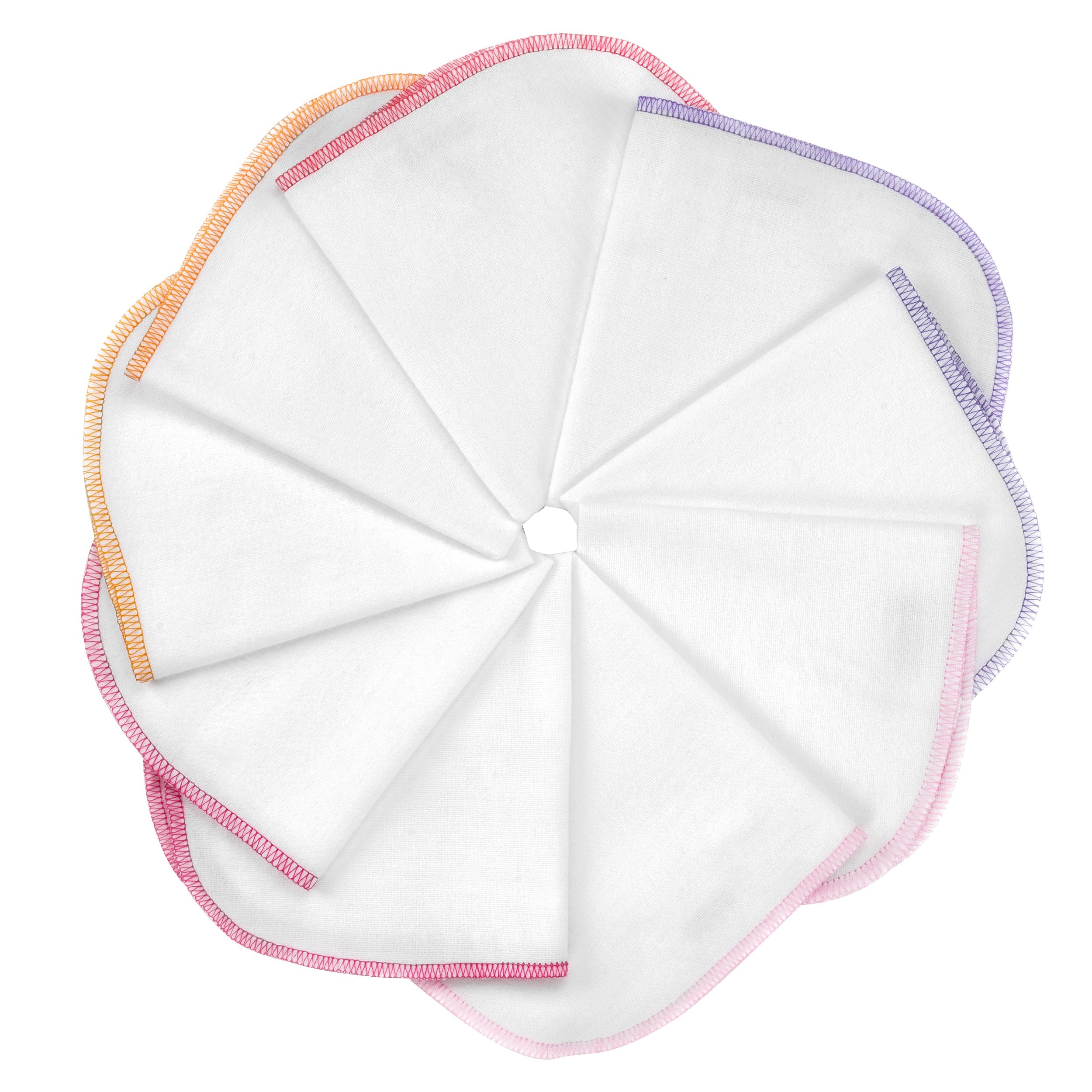 Salviette Neonato 100% Cotone 30x30 cm Oeko-Tex Standard 100 Bianchi Rosa