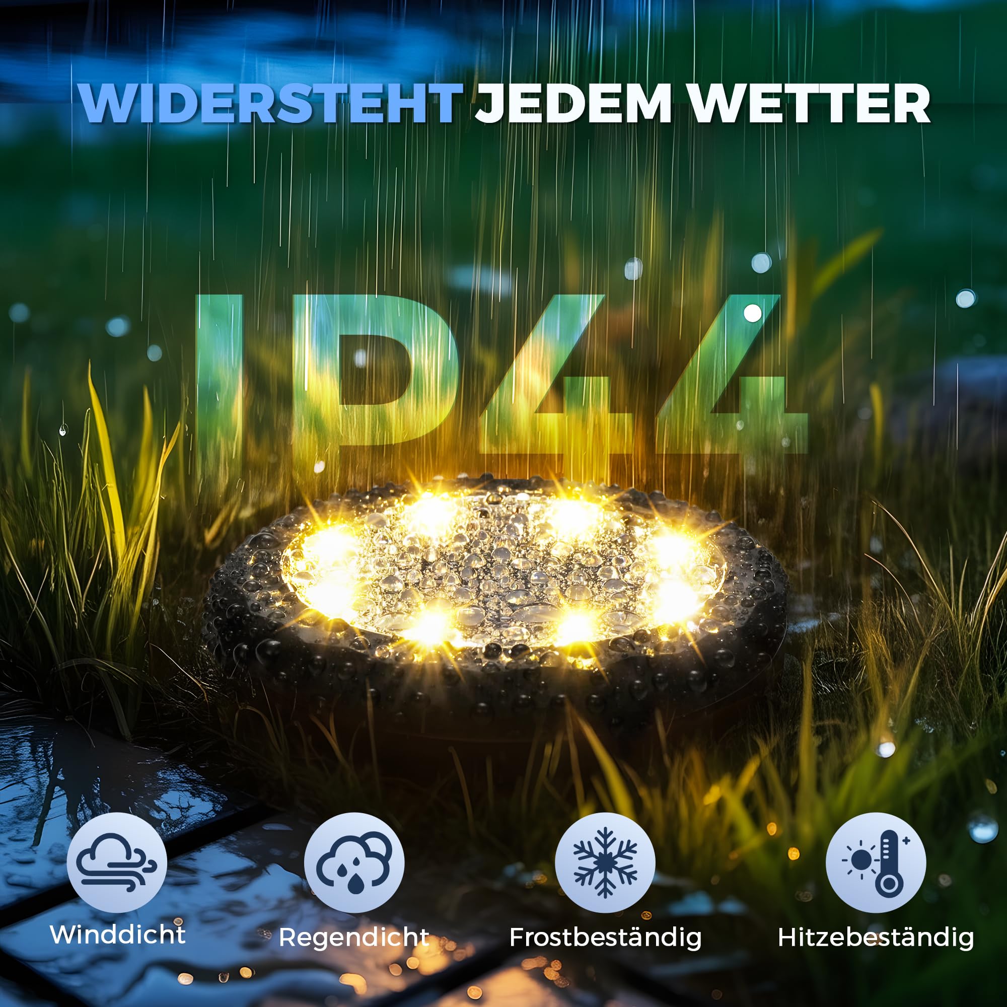 Solpex 20 sztuk solarnych lamp ogrodowych, solarnych lamp podłogowych, IP65, wodoodporne, oświetlenie tarasowe, do podjazdu, na basen, do ogrodu, na dziedziniec (20 szt., ciepła biel)
