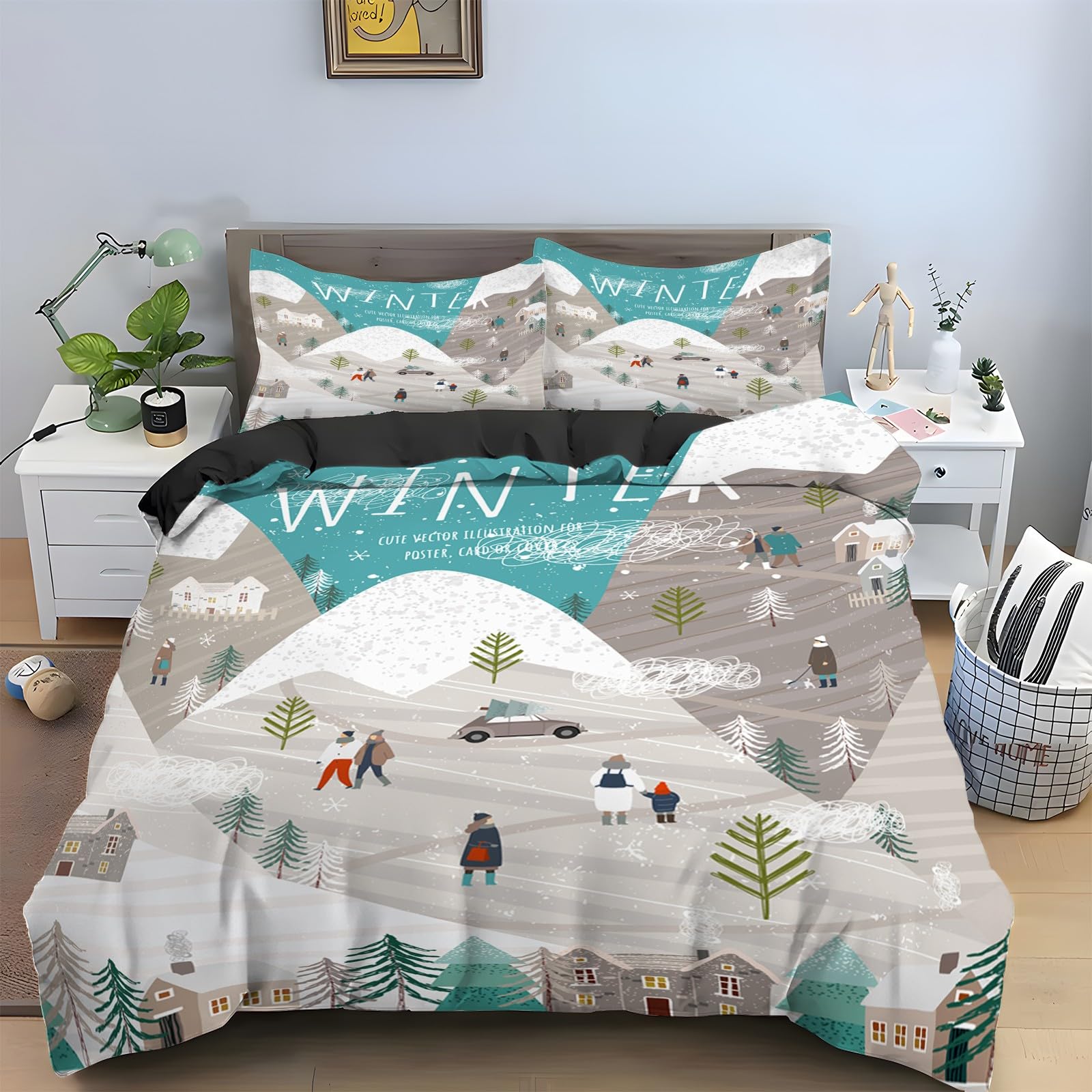 Parure de lit la veille de Noël 240 x 260 pour une ambiance hivernale