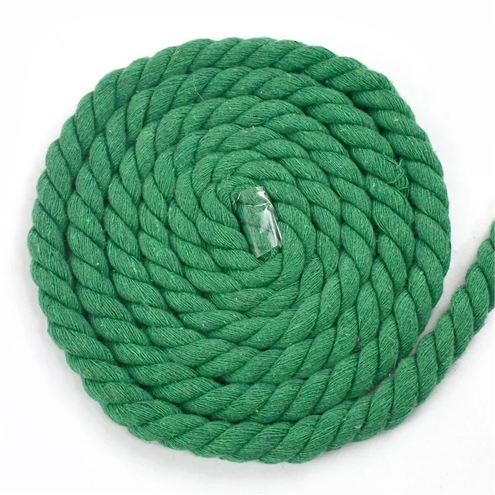 Twisted Cotton Cord 1-5Meters 12mm 3 Strands Twisted Cotton Rope Woven Braid Bag Cords Home Decor Drawstring Ropes DIY(GrassGreen,12mm-4Meters)