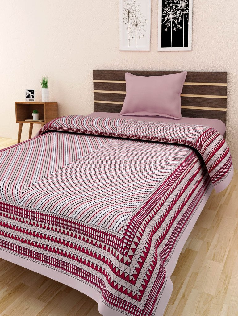 Bombay Spreads Multi Color 100% Pure Cotton Single Bed Sheet Without Pillow Cover Elegant Design for Bedding Or Decoratuve (Jaipuri Bed Spreads)