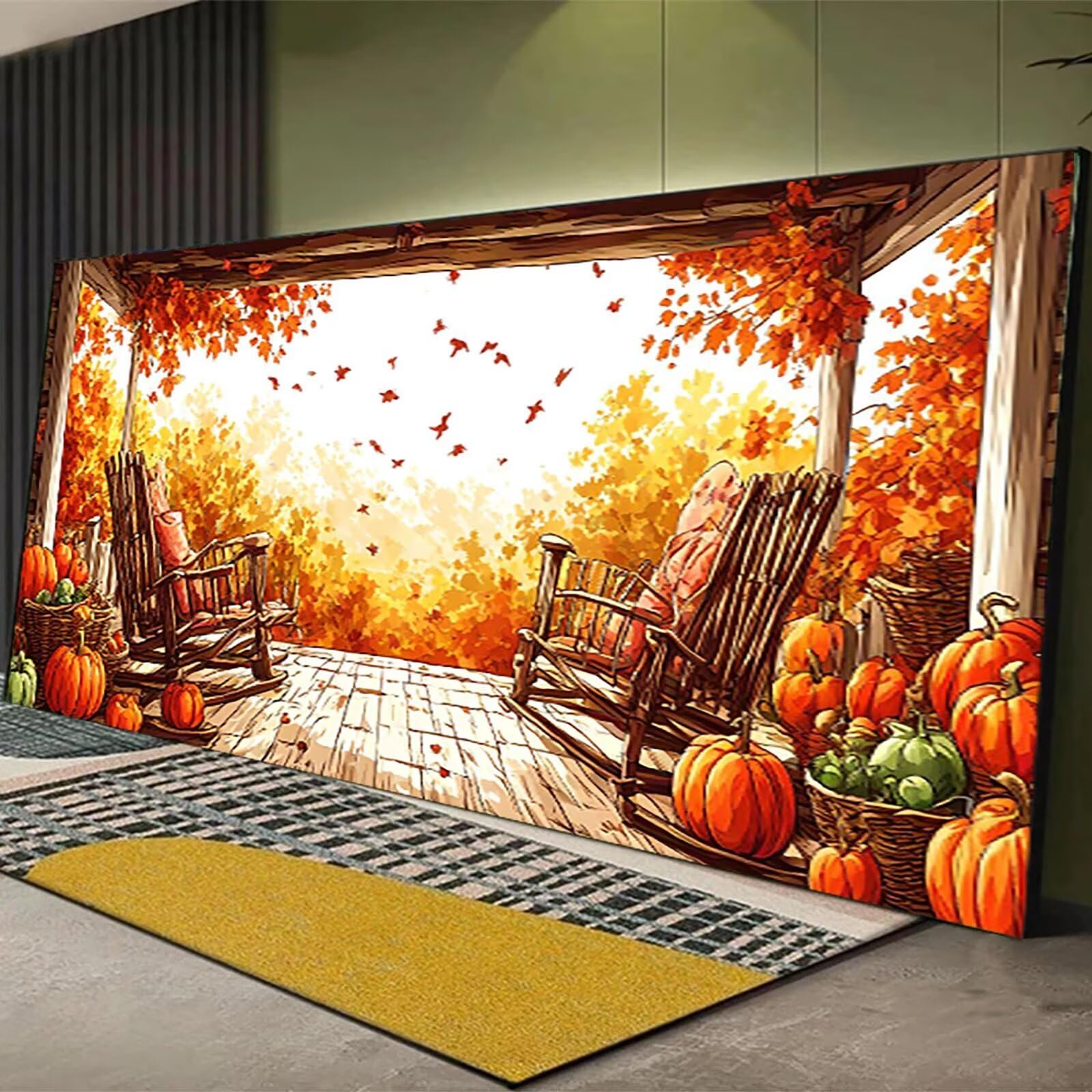 Malen nach Zahlen Kinder Landschaft, Malen Nach Zahlen Erwachsene, Geschenke für Mädchen Junge Bastelset, Malen nach Zahlen Herbst | Malen nach Zahlen Ohne Rahmen, (60x120cm) Bastelset Erwachsene A-5