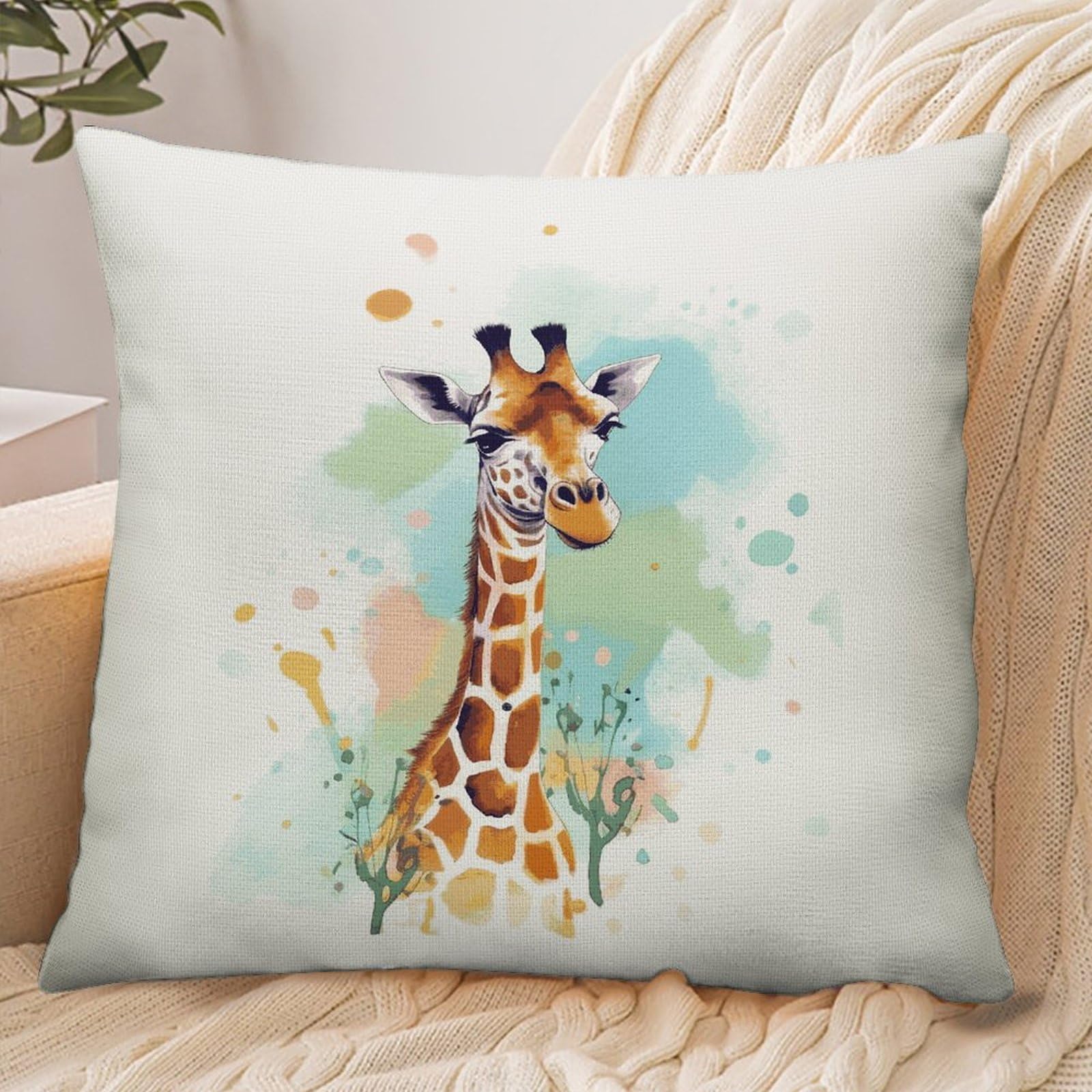 Fekiloot Style Giraffe Art Illustration Pillowcase Pillow Sham Pillow Case