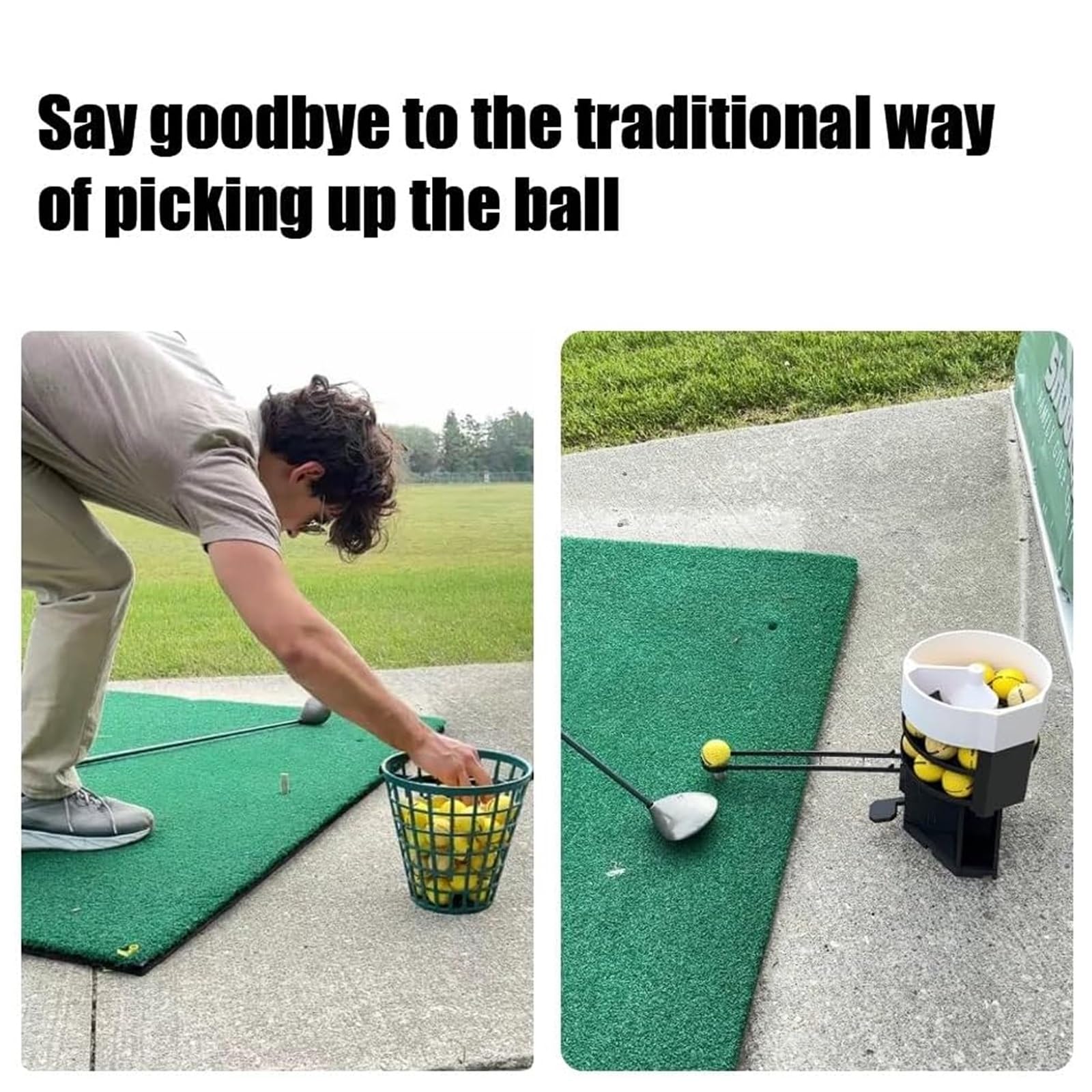Range Reload Golfballwerfer Pro, Golfballspender Mit Fußpedal, Automatische Abschlagmaschine Für Golfübungen Im Innen- Und Außenbereich, Große Kapazität Für 25 Golfbälle Für Golfliebhaber